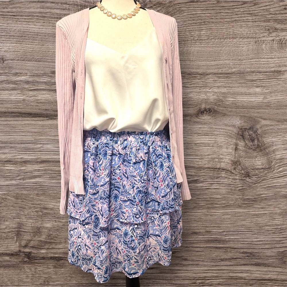 Floral Blue and Pink Women's Skirt Simply Southern